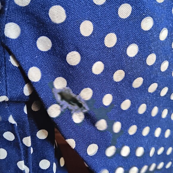 28x28 TrueVintage Blue Polka Dot Bellbottom Pants 1960's by Joyce - Picture 6 of 7